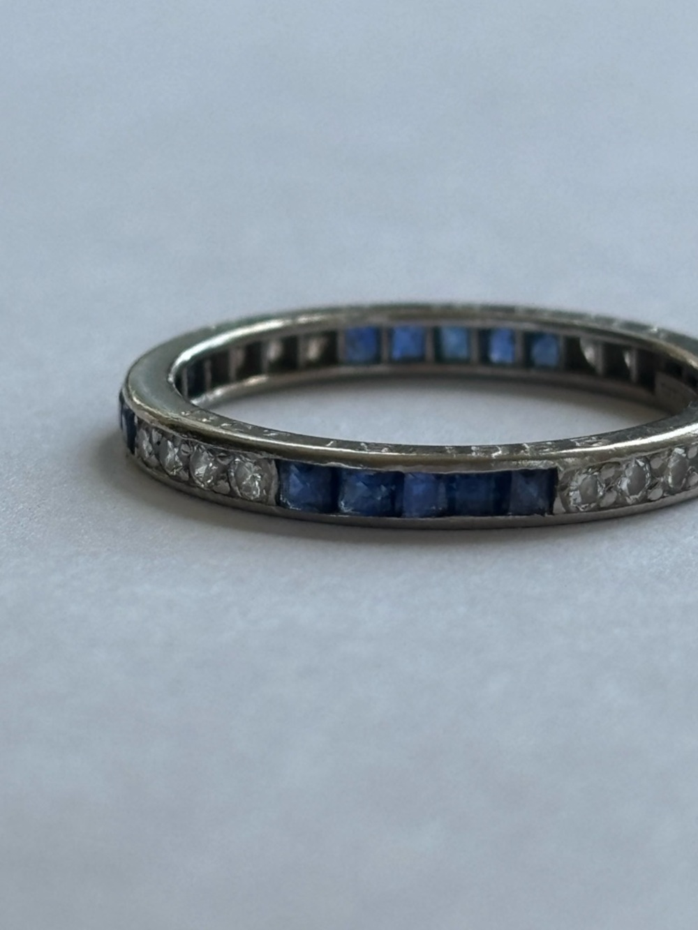 Tiffany & Co. Blue Sapphire and Diamond Full Eternity Band 2.2mm 5.5 - Picture 7 of 14